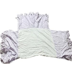 Pottery barn kids ruffle bed skirt purple cotton girly feminine nursery